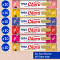 INABA Churu Cat Treats, Lickable, Squeezable Creamy Purée Cat Treat with Green Tea Extract & Taurine, 14 Grams Each Tube, 60 Tubes, Tuna Variety Box 🍁 All In One Marketplace Canada