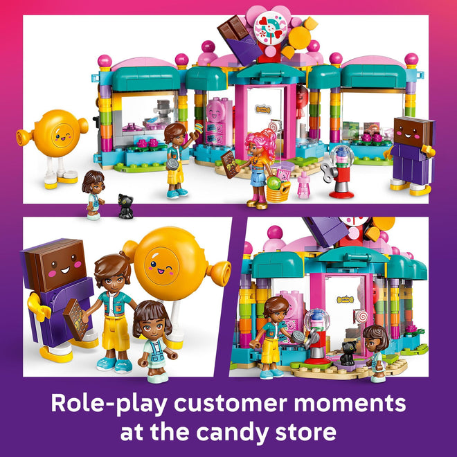 LEGO Friends Heartlake City Candy Store Building Toy - Pretend Play Set for Kids, Girls and Boys, Ages 6+ - with 2 Minidolls, a Micro-Doll, and a Cat Figure - Gift Idea for Birthday - 42649 🍁 All In One Marketplace Canada
