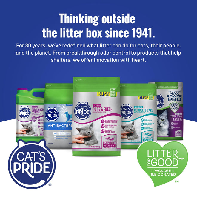 Cat's Pride Premium Lightweight Clumping Litter: Pure & Fresh - Up to 10 Days of Powerful Odor Control - Multi-Cat, Scented, 10 Pounds 🍁 All In One Marketplace Canada