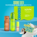 NYX Professional Makeup Fat Oil Body Oil, 24 HR Hydration, Gold Glowy Finish, Non-Sticky High-Shine Vegan Formula, Shimmering Luminous Skin, Coconut Cutie: Coconut & Peach Scent, 70 ml 🍁 All In One Marketplace Canada