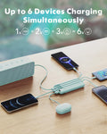 Charmast Portable Charger with Built in Cables, Power Bank with Cords Wires, Slim 10000mAh Travel Battery Pack 6 Outputs 3 Inputs 3A Fast Charging for Samsung Google Pixel LG Moto iPhone iPad 🍁 All In One Marketplace Canada