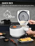 Toshiba Rice Cooker 6 Cup Uncooked – Japanese Rice Cooker with Fuzzy Logic Technology, 7 Cooking Functions, Digital Display, 2 Delay Timers and Auto Keep Warm, Non-Stick Inner Pot, White 🍁 All In One Marketplace Canada