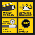 Stanley Fatmax Professional Grade Water Hose, 50' x 5/8", Yellow 500 PSI 🍁 All In One Marketplace Canada