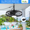 Depuley Outdoor Ceiling Fan with Light: 20 Inch Waterproof Gazebo Fans with Lights Outdoor Hanging - Plug in Remote App Control Caged Fans for Patios Pergola Porch Canopy - 6 Speed Black 🍁 All In One Marketplace Canada