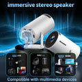 [2026 Upgraded] Mini Projector Support 4K 1080P FHD Auto Keystone 270° Rotatable with WiFi 6 and Bluetooth 5.2 Projector Portable Compatibile with HDMI/TV Stick/Memory Stick/Laptop,White 🍁 All In One Marketplace Canada