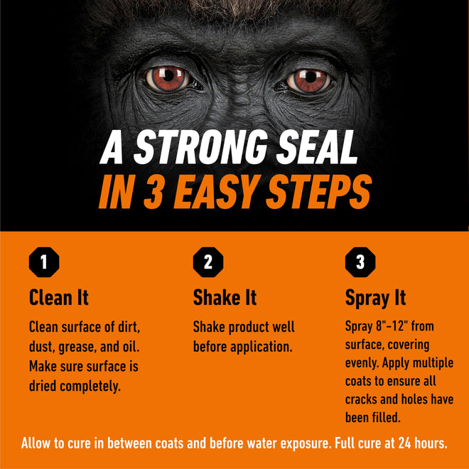 Gorilla Waterproof Patch & Seal Spray, Flexible Rubberized Coating, Seals Out Water Air & Moisture, Stops & Prevents Leaks, White, 14oz/396g, (Pack of 1) 🍁 All In One Marketplace Canada