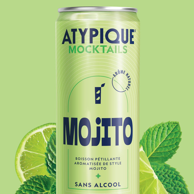 Atypique Non-Alcoholic Cocktail, Mojito, 355 mL, 12-Count 🍁 All In One Marketplace Canada