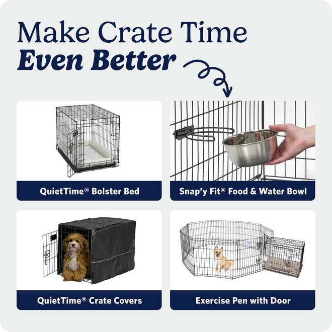 MidWest Homes for Pets 22-Inch iCrate for Extra-Small Breeds, Up to 15 lbs, Single Door Folding Dog Crate with Divider Panel, Leak-Proof Tray & Secure Latch, Portable, Durable & Easy to Assemble 🍁 All In One Marketplace Canada