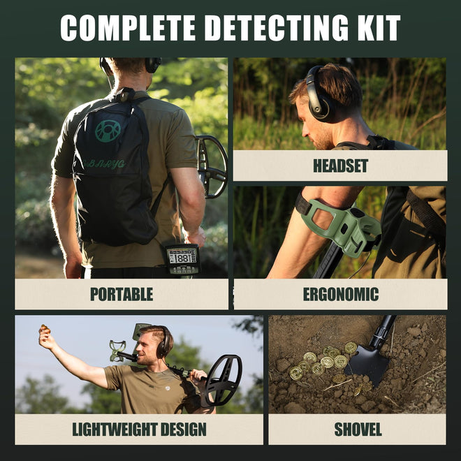 Gbnryg Professional Metal Detector for Adults,12" IP68 Waterproof Search Coil with LCD Backlight,5 Modes Gold Detector,Advanced DSP Chip&High Accuracy System for Beach/Gold Hunting 🍁 All In One Marketplace Canada