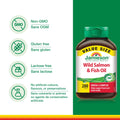 Jamieson Wild Salmon and Fish Oil 1,000 mg Softgels, Value Size, Supports Heart and Brain Health. With Wild Alaskan Salmon, Menhaden, EPA and DHA, Non-GMO, Gluten-Free, 280 Count, Proudly Canadian 🍁 All In One Marketplace Canada