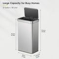 EKO Nova Sensor Trash Can, 21 Gallon/80 Liter Stainless Steel Rectangular Touchless Motion Sensor Trash Can, Matte Metallic 🍁 All In One Marketplace Canada