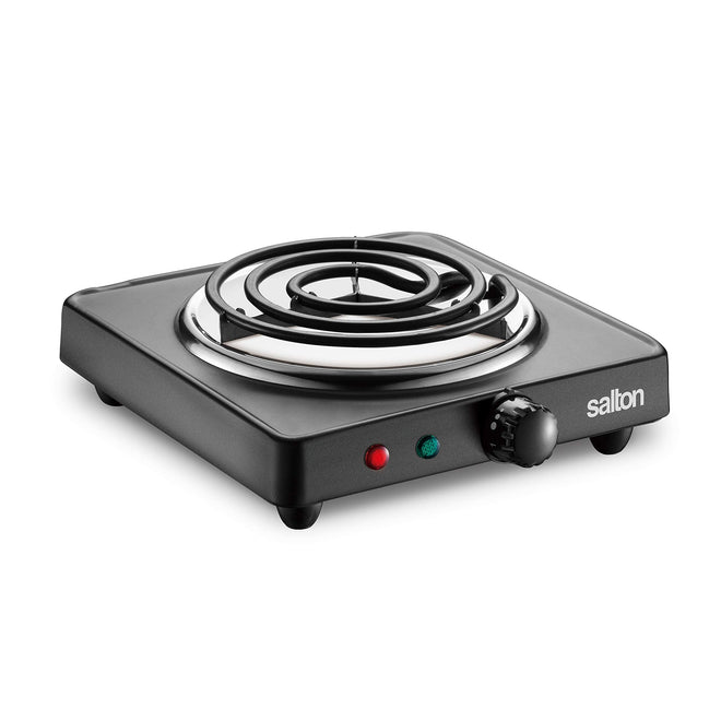 Salton Single Coil Portable Electric Cooktop | 1000 Watts | Lightweight & Compact | Variable Temperature Control | Perfect for Dorms, Offices, Camping | Black | 100% Canadian-owned & operated 🍁 All In One Marketplace Canada