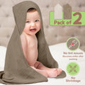 Infancie 100% Organic Cotton Muslin Hooded Baby Towels 2 Pack 81 X 81 CM Shower Towel Soft Breathable Lightweight Quick Dry Gentle On Baby Skin for Newborns and Infants 🍁 All In One Marketplace Canada
