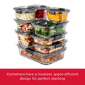 Rubbermaid 2118315 Brilliance Glass Storage 8-Cup Food Containers with Lids, 2-Pack (4 Pieces Total), BPA Free and Leak Proof, Large, Clear 🍁 All In One Marketplace Canada