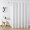 Waffle Weave Shower Curtain with Stainless Steel Hooks - 256 GSM Heavy Duty Fabric Bath Curtains, Hotel Luxury Quality, Water Resistant, Machine Washable, Weighted Hem, 72 x 72 Inches (White) 🍁 All In One Marketplace Canada