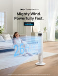DREO Smart Tower Fan for Bedroom, 90° Oscillating Standing Fans for Room with 4 Speeds, 4 Modes, 25dB Quiet for Sleep, 25ft/s Velocity, 8H Timer, Remote/App/Voice Control for Living Room, Office, Home 🍁 All In One Marketplace Canada