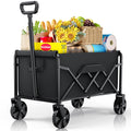 Small WiseBegan Collapsible Wagon with Wheels, Foldable Dog Wagon Carts with 200lbs Load Capacity, Utility Shopping Cart, Black, 28.0" x 17.0" x 36.0" 🍁 All In One Marketplace Canada