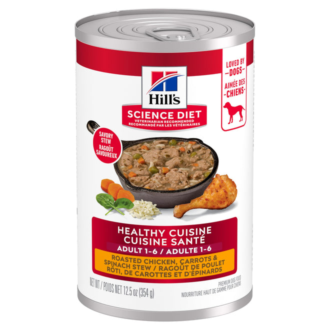 Hill's Science Diet Adult Healthy Cuisine Canned Dog Food, Roasted Chicken Carrots & Spinach 12 x 354 g Can 🍁 All In One Marketplace Canada
