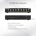 NETGEAR 8-Port Gigabit Ethernet Unmanaged Switch (GS308) Home Network Hub, Office Ethernet Splitter, Plug-and-Play, Desktop or Wall Mount, Black 🍁 All In One Marketplace Canada