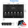 Kohree 6 Gang 12V Switch Panel with Dual QC3.0 USB Slot Socket 🍁 All In One Marketplace Canada