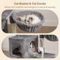 Heybly Cat Tree with Toy, Cat Tower condo for Indoor Cats, Cat House with Padded Plush Perch, Cozy Hammock and Sisal Scratching Posts, Light Gray S HCT004SW 🍁 All In One Marketplace Canada