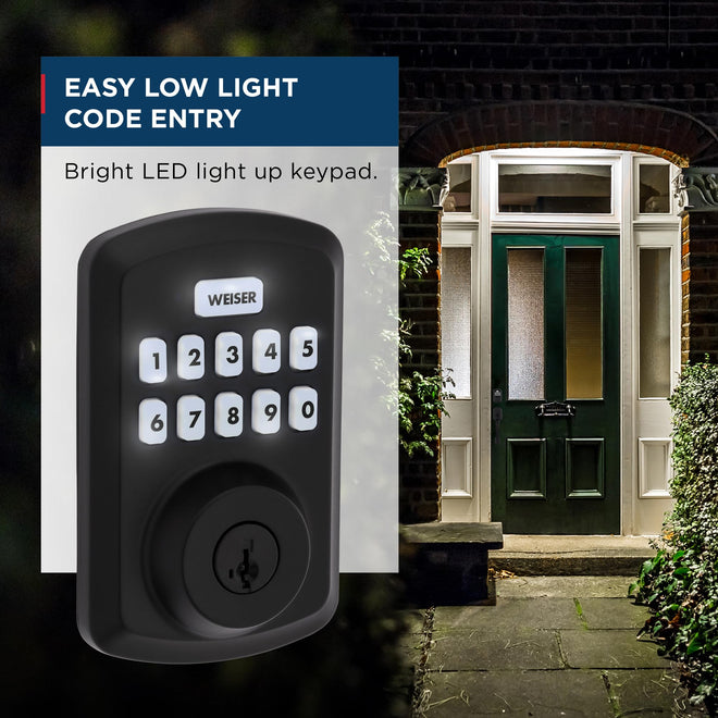 Weiser Powerbolt 3 x Daylon Combo Pack, Keyless Entry Door Lock/Deadbolt with Door Handle/Lever in Matte Black, 10-Button Keypad Door Lock, Electronic Door Locks for Front Door 🍁 All In One Marketplace Canada