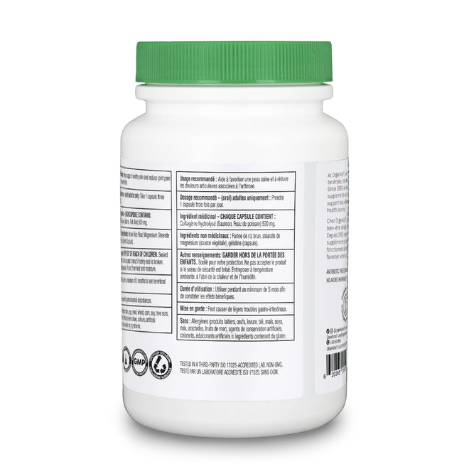Organika Canadian-Made Marine Collagen Capsules - Salmon Collagen Peptides- Skin, Hair, and Nail Support - Premium Sourcing - 90 caps 🍁 All In One Marketplace Canada