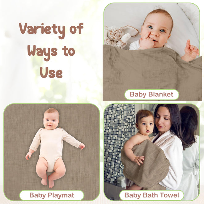 Infancie 100% Organic Cotton Muslin Hooded Baby Towels 2 Pack 81 X 81 CM Shower Towel Soft Breathable Lightweight Quick Dry Gentle On Baby Skin for Newborns and Infants 🍁 All In One Marketplace Canada