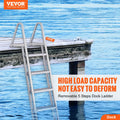 VEVOR Dock Ladder, Removable 5 Steps, 350 lbs Load Capacity, Aluminum Alloy Pontoon Boat Ladder with 4'' Wide Step & Nonslip Mat, Easy to Install for Ship/Lake/Pool/Marine Boarding 🍁 All In One Marketplace Canada