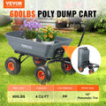 VEVOR Dump Cart, Poly Garden Dump Cart with Easy to Assemble Steel Frame, Dump Wagon with 2-in-1 Convertible Handle, Utility Wheelbarrow 600 lbs Capacity, 10 inch Tires 🍁 All In One Marketplace Canada