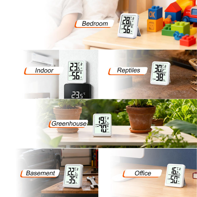 Ayawiss Room Thermometer Indoor Hygrometer with Celsius/Fahrenheit (℃/℉) Switch, Humidity Meter Gauge Digital Temperature and Humidity Sensor Monitor for Home Pets Plants - AAA Battery Included 🍁 All In One Marketplace Canada