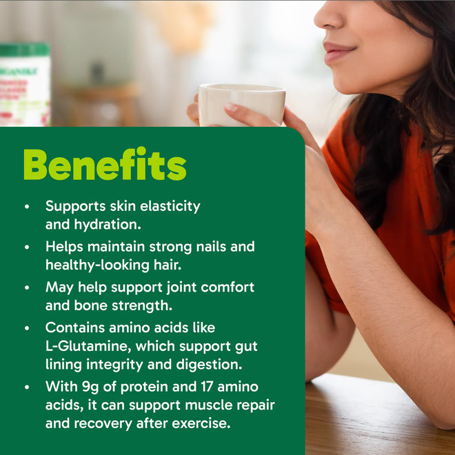 Organika Canadian-Made Enhanced Collagen Protein Powder- Lychee Flavour - Delicious flavour, High Protein Content - Hydrolyzed For Better Absorption – Grass-Fed, Non-GMO - 252g 🍁 All In One Marketplace Canada