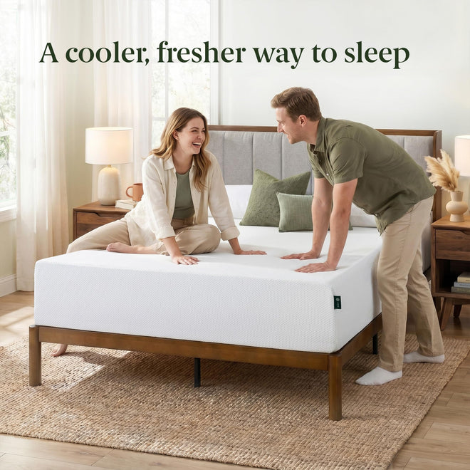 Zinus Twin Mattress - 12 Inch Green Tea Cooling Gel Memory Foam Mattress, Pressure Relief, for Cool Sleep, CertiPUR-US Certified Foam, Mattress in a Box, 10-Year Warranty, Twin Size 🍁 All In One Marketplace Canada