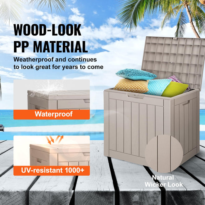 VEVOR Outdoor Storage Box, 31 Gallon Resin Deck Box, Backyard Outside Toy and Towel Storage Cabinet Waterproof, for Patio Furniture Cushions, Garden Tools, Pool Supplies & Package Delivery 🍁 All In One Marketplace Canada