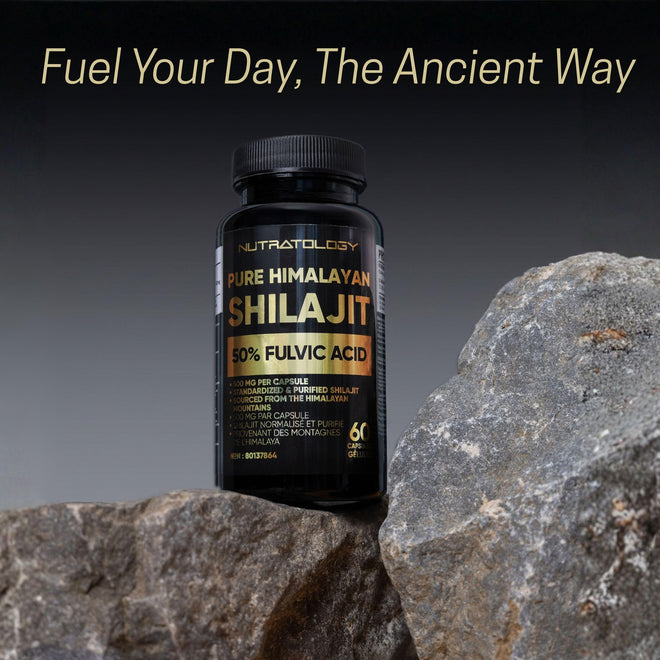 Nutratology® Pure Shilajit Capsules | 50% Fulvic Acid | High Potency & Purity - Sourced from the Himalayan Mountains - Shilajit for Men & Women - 60 Count 🍁 All In One Marketplace Canada