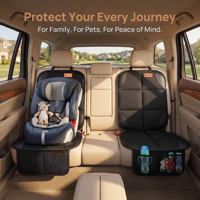 Smart eLf Car Seat Protector, 2Pack car seat Protector for Baby carseat with Thickest Padding, Non Slip Backing Mesh Pockets for Baby, Pet 🍁 All In One Marketplace Canada