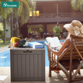 YITAHOME 31 Gallon Outdoor Storage Deck Box, Waterproof Resin Package Delivery and Storage Box with Lockable Lid for Patio Furniture Cushions, Pool Accessories, Garden Tools, Taupe 🍁 All In One Marketplace Canada