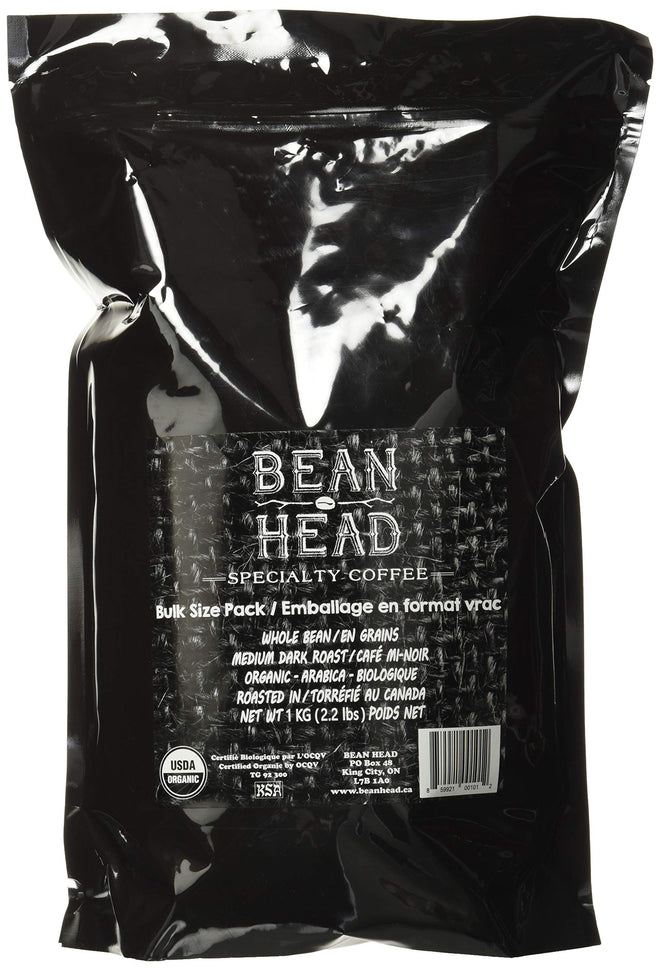 BEAN HEAD Specialty Grade Organic Coffee, Bulk Pack, Whole Bean, 1 KG 🍁 All In One Marketplace Canada