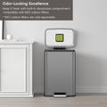 EKO Madison Gunmetal Steel 50 Liter/13.2 Gallon Step Trash Can with Inner Liner - Fingerprint Resistant Finish 🍁 All In One Marketplace Canada