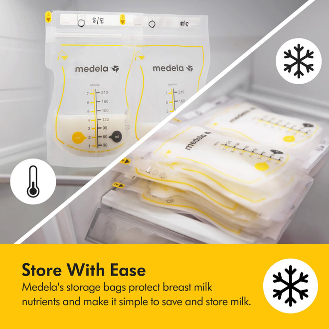 Medela Easy Pour Disposable Breast Milk Storage Bags, 7 oz/210 ml Capacity, Leakproof Design with Milk Protection, Made Without BPA, Pack of 100 🍁 All In One Marketplace Canada