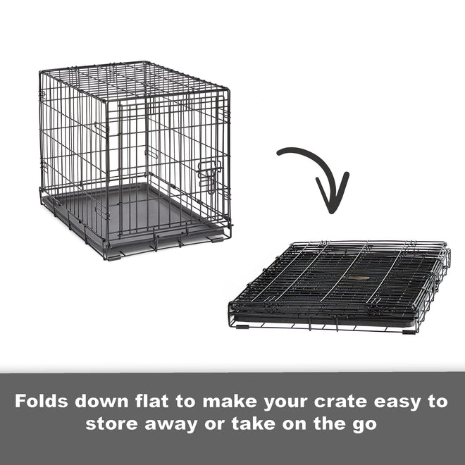 MidWest Homes for Pets 30-Inch New World Crate for Medium Breeds, 21-40 lbs, Single Door Folding Dog Crate, Leak-Proof Tray & Secure Latch, Portable, Durable & Easy to Assemble 🍁 All In One Marketplace Canada