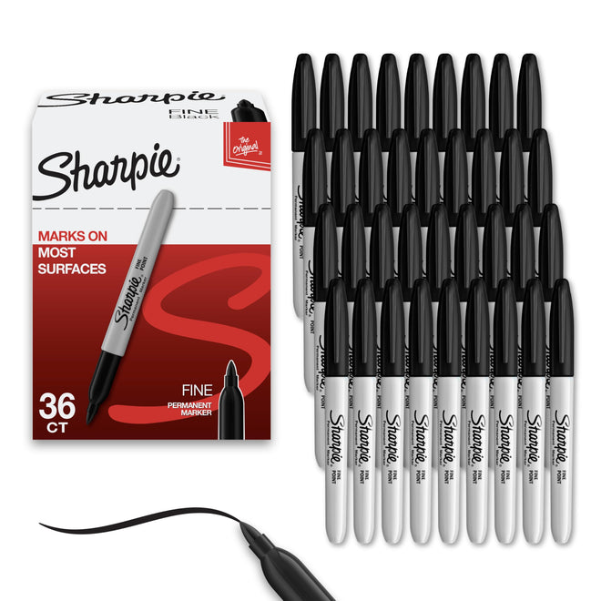 Sharpie Permanent Markers, Fine Point, Black, 36 Count 🍁 All In One Marketplace Canada