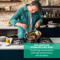 Jamie Oliver by Tefal Cook Smart Frying Pan 11 in / 28 cm, Uncoated Stainless Steel Frying Pan, Robust, Fast Heating, Even Cooking, Riveted Handle, Induction Safe, Oven and Dishwasher Safe 🍁 All In One Marketplace Canada