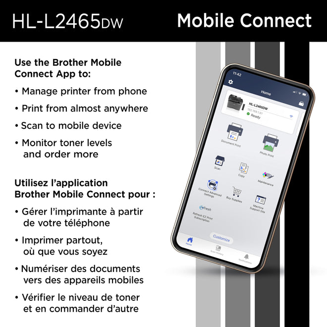 Brother HL-L2465DW Monochrome Laser Printer with Wireless Connectivity All-in-One Print, Copy and Scan Functions for Home and Office Use - Compact Design 🍁 All In One Marketplace Canada