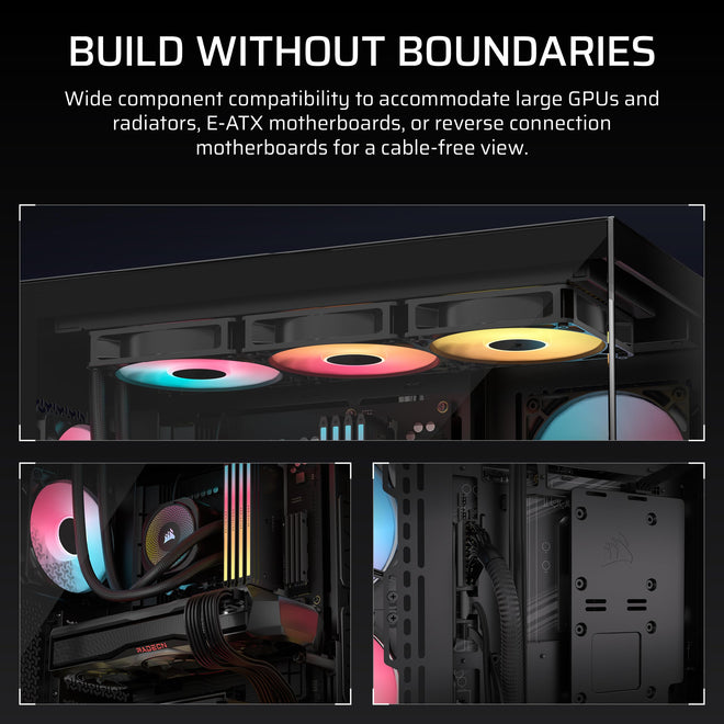 CORSAIR 3500X RS-R ARGB Mid-Tower PC Case – 3X Pre-Installed RS120-R ARGB Fans, GPU Anti-Sag Arm, Fits up to 10x 120mm Fans, Reverse Connection Motherboard Compatible – Black 🍁 All In One Marketplace Canada