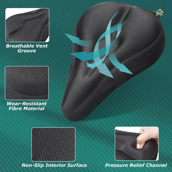 Zacro Gel Bike Seat Cover - Extra Soft Bike Seat Cushion for Men & Women, Padded Exercise Bicycle Seat Cushion Compatible with Peloton, Outdoor & Indoor 🍁 All In One Marketplace Canada