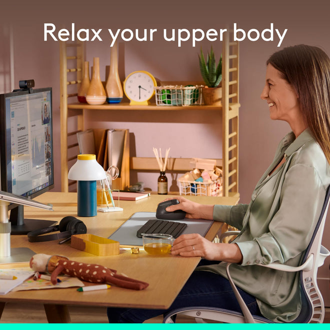 Logitech Lift Vertical Ergonomic Mouse, Wireless, Bluetooth or Logi Bolt USB Receiver, Quiet clicks, 6 Buttons, Compatible with Windows/macOS/iPadOS, Laptop, PC - Graphite 🍁 All In One Marketplace Canada