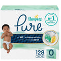 Pampers Pure Baby Diapers, Size 0, Up to 100% Leakproof, Premium Hypoallergenic Soft Diapers, 1 Pack (Count of 128) 🍁 All In One Marketplace Canada