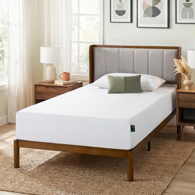 Zinus Twin Mattress - 10 Inch Green Tea Cooling Gel Memory Foam Mattress, Pressure Relief, for Cool Sleep, CertiPUR-US Certified Foam, Mattress in a Box, 10-Year Warranty, Twin Size 🍁 All In One Marketplace Canada