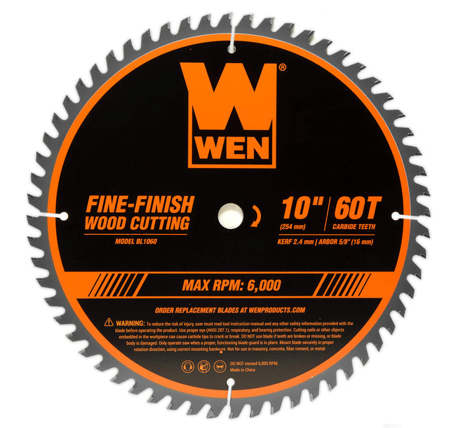 WEN BL1060 10-Inch 60-Tooth Fine-Finish Professional Woodworking Saw Blade for Miter Saws and Table Saws, Silver,Pack of one 🍁 All In One Marketplace Canada
